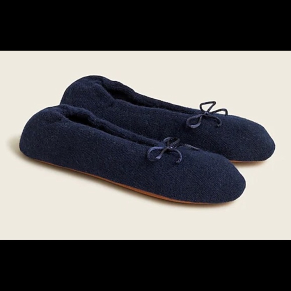 Jcrew cashmere ballet slippers navy